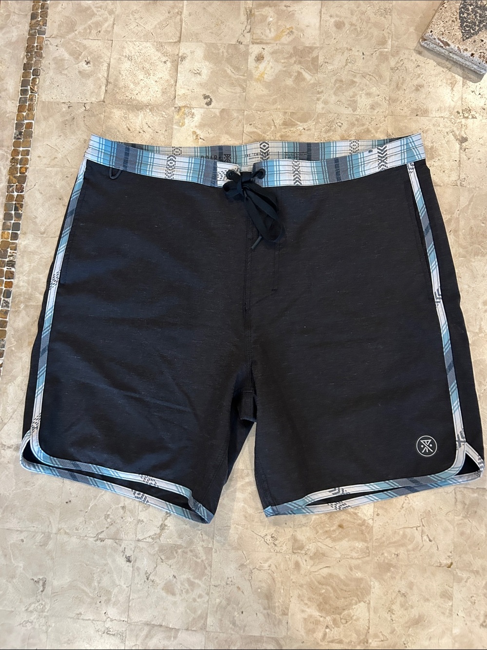 NWOT Roark Chiller Raya Black‎ Board Shorts Stretch 17'' Men Size 34